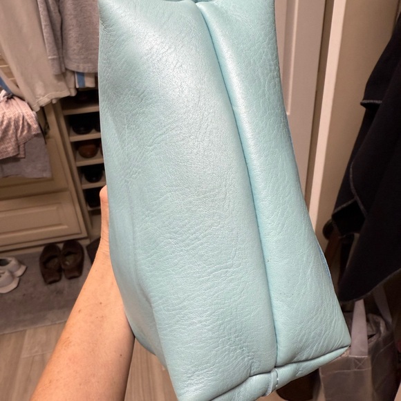 New Cabo Blue Portland Leather mini Snap crossbody Tote Bag - Picture 4 of 9